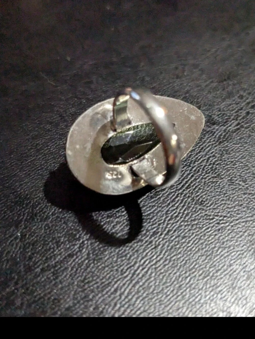 Handcrafted Green Amethyst Oversized Faceted Teardrop Ring  (7)